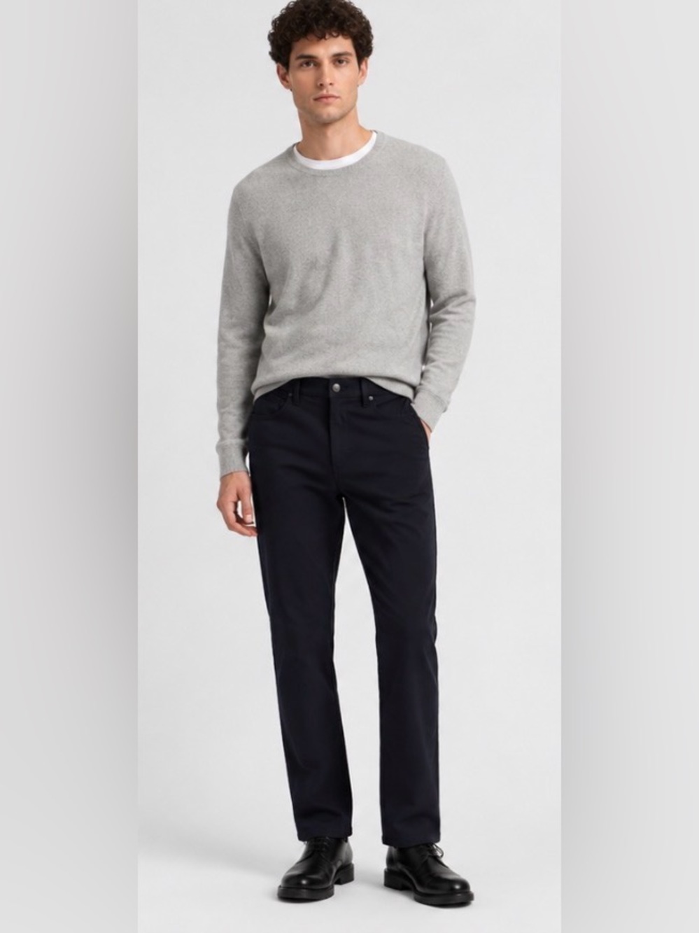Theory Men’s Dark Navy 5-Pocket Pants Quiet Luxury Slim Fit
